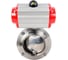 Дисковый затвор DN.ru 304-304-EPDM-2W-W-H Ду32 Ру10 пищевая нержавеющая сталь 304,пневмопривод D050-76527 1