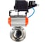 Дисковый затвор DN.ru 304-304-Sil-2W-T-H Ду40 Ру10 пищевая нержавеющая сталь, пневмопривод, позиционер D050-77050 1