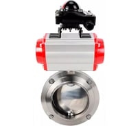 Дисковый затвор DN.ru 304-304-Sil-2W-W-H Ду25 Ру10 пищевая нержавеющая сталь, пневмопривод, БКВ D050-77309