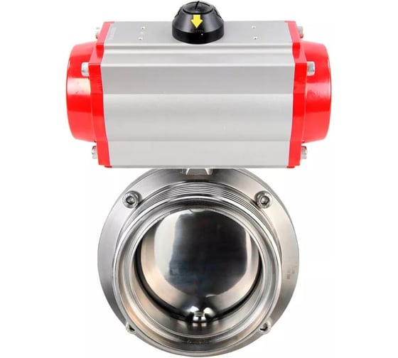 Дисковый затвор DN.ru 304-304-EPDM-2W-T-H Ду80 Ру10 пищевая нержавеющая сталь 304,пневмопривод D050-76540