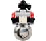 Затвор дисковый DN.ru 304-304-EPDM Ду40 Ру10 пищ.нерж.сталь, пневмопривод, пневмораспределитель, БКВ D050-77617 1