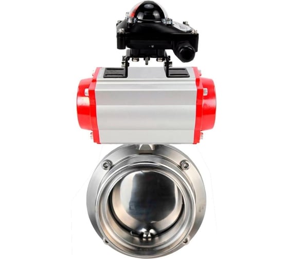 Затвор дисковый DN.ru 304-304-EPDM-2W-T-H Ду25 Ру10 пищ.нерж.сталь,пневмопривод, БКВ D050-77237