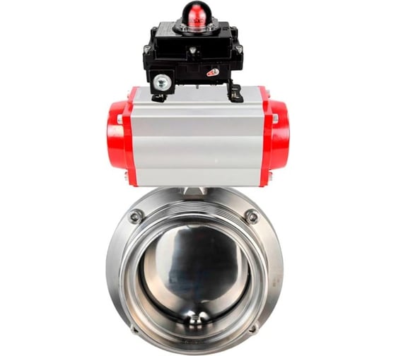 Затвор дисковый DN.ru 304-304-EPDM-2W-T-H Ду40 Ру10 пищ.нерж.сталь,пневмопривод, БКВ D050-74269