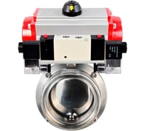 Затвор дисковый DN.ru 304-304-EPDM-2W-T-H Ду40 Ру10 пищ.нерж.сталь,пневмопривод, пн.распр. D050-76915