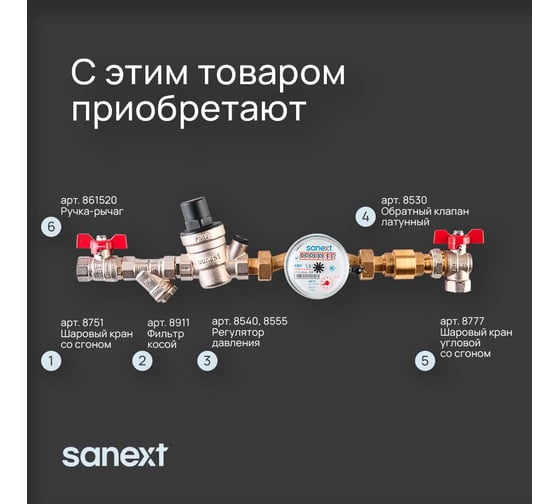 Счетчик воды импульсный SANEXT КВУ 1,5i-110 () 981575