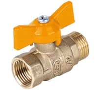 Кран шаровой Dist ГАЗ 1/2 г/ш, бабочка, Ду15, Ру40, Стандарт 421Б/107-9544