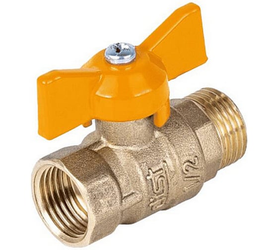 Кран шаровой Dist ГАЗ 1/2 г/ш, бабочка, Ду15, Ру40, Стандарт 421Б/107-9544 1