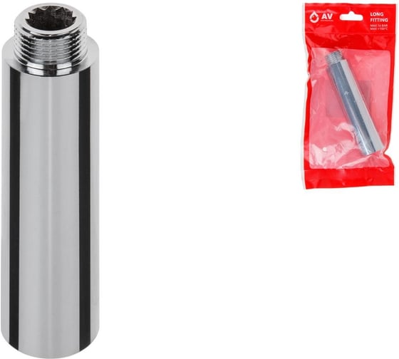 Удлинитель усиленный AV Engineering 1/2 вн.-нар., 100 мм, хром AVE301015 1