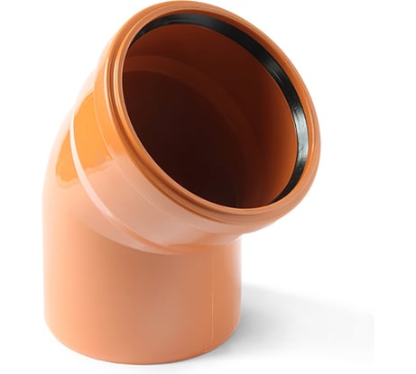 Отвод для наружной канализации Valfex 45 град, 160мм, рыжий 30102160