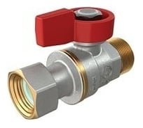 Кран шаровой для котлов и счетчиков Giacomini 1/2M x 1/2, ручка-флажок, красная, НР-отвод накидная гайка GIA R254PX012