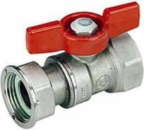 Кран шаровой для счетчиков Giacomini 3/4”F x 1”гайка, ручка-бабочка, красная, ВР-отвод накидная гайка, хромир GIA R251PX005