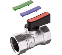 Шаровой кран Giacomini мини, 1/2”, ручка-пластиковый флажок с набором вставок, ВР-ВР, хромированный GIA R690X003