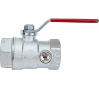 Кран шаровой со сливом Giacomini GIA, стандартный проход, ВР-ВР 1”, сливной кран 1/4”, ручка-рычаг, красная, хромированный R250SX005
