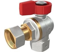 Кран шаровой угловой полнопроходной для котлов и счетчиков Giacomini GIA, 3/4F x 3/4гайка, ручка-флажок R781PX014