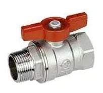 Кран шаровой GIA Giacomini, стандартный проход, ВР-НР 3/4”, ручка-бабочка, красная, хромированный R254X004