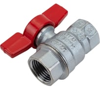 Кран шаровой Giacomini GIA, R851, 1/2, ВВ, ручка-бабочка красная, хромированный R851X023