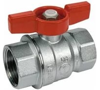 Кран шаровой Giacomini GIA, R851, 3/4, ВВ, ручка-бабочка красная, хромированный R851X024