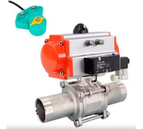 Кран DN.ru 304-304-PTFE-W-ISO-H LONG Ду32 Ру40 пн.привод, пневмораспр, магн. перекл-ль D160-62538