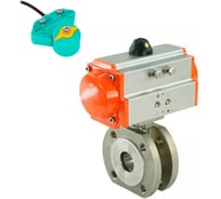 Кран шаровой DN.ru КШмФП.316.200 Ду32 Ру16, пневмопривод, магнитный переключатель D160-62624