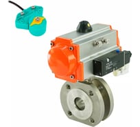 Кран шаровой DN.ru КШмФП.316.200 Ду32 Ру16, пневмопривод, пневмораспределитель, магнитный перекл-ль D160-62583