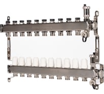 Коллектор ROYAL THERMO нержавеющая сталь, в сборе, универсальный, 1 ВР-3/4 НР, с автоматоматическими воздухоотводами, 10 выходов НС-1665634