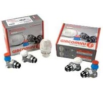 Комплект термостатический для отопительного прибора Giacomini, 1/2” - угловой, термоголовка R470, термостатический клапан R401TG, отсечн.кл GIA R470FX003