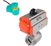 Кран шаровой DN.ru КШМП.316.230-ISO Ду80 Ру40, пневмопривод, магнитный переключатель D160-62759