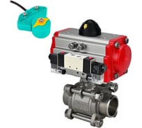 Кран шаровой DN.ru КШПП 316.200-ISO Ду100 Ру25 пн.привод, пневмораспр, магн. перекл-ль D160-62904