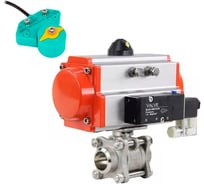 Кран шаровой DN.ru КШПП 316.200-ISO Ду80 Ру25 пн.привод, пневмораспр, магн. перекл-ль D160-62883