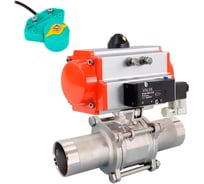 Кран 304-304-PTFE-W-ISO-H LONG Ду150 Ру16 пн.привод, пневмораспр, магн. перекл-ль DN.ru D160-62535