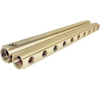 Коллектор латунный Апогей КЛА 2510.050-2 DN25 ВР1 м/о 50мм ВР1/2 2-е исполнение на 10 выходов 422021