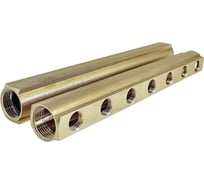 Коллектор латунный Апогей КЛА 2507.050-1 DN25 ВР1 м/о 50мм ВР1/2 1-е исполнение на 7 выходов 422006