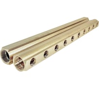 Коллектор латунный Апогей КЛА 2510.050-1 DN25 ВР1 м/о 50мм ВР1/2 1-е исполнение на 10 выходов 422009