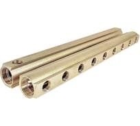 Коллектор латунный Апогей КЛА 2509.050-2 DN25 ВР1 м/о 50мм ВР1/2 2-е исполнение на 9 выходов 422020
