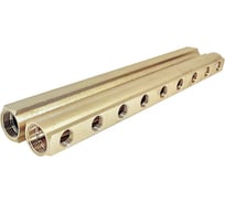 Коллектор латунный Апогей КЛА 2509.050-1 DN25 ВР1 м/о 50мм ВР1/2 1-е исполнение на 9 выходов 422008