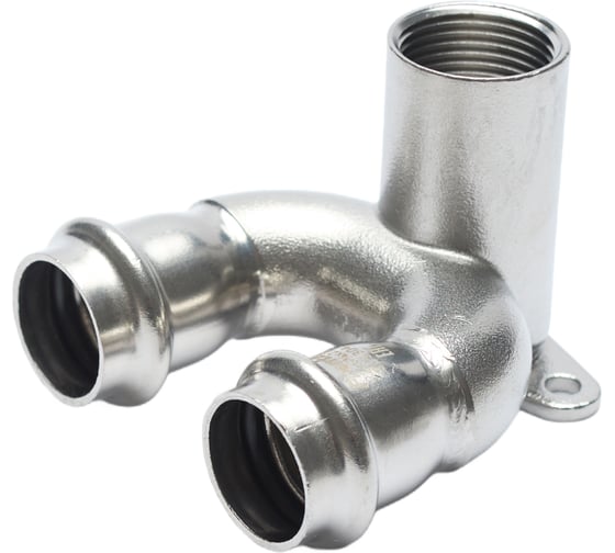 Угольник проходной настенный FRANTA с креплением ВПр-ВР, 22хG1/2, из нержавеющей стали SUS 304, V28221200G 1