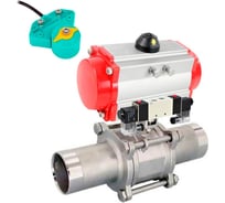 Кран DN.ru 316-316-PTFE-W-ISO-H LONG Ду10 Ру63 пн.привод, пневмораспр, магн. перекл-ль D160-62829