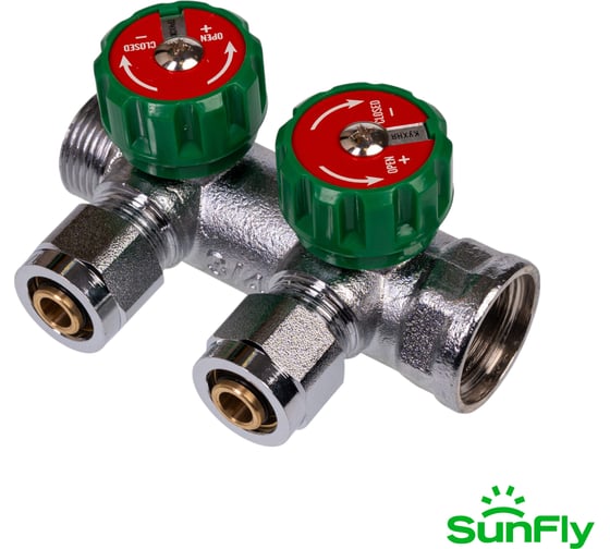 Коллектор регулирующий SUNFLY 3/4, 2 отвода 1/2ЕК x O14/16 (XF25421-34-2-12) SF0343129