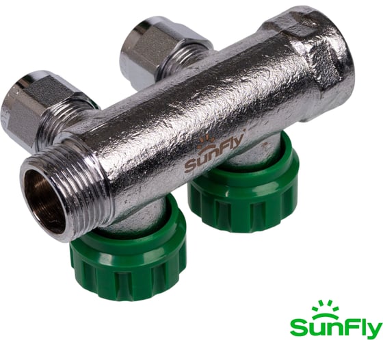 Коллектор регулирующий SUNFLY 3/4, 2 отвода 1/2ЕК x O14/16 (XF25421-34-2-12) SF0343129