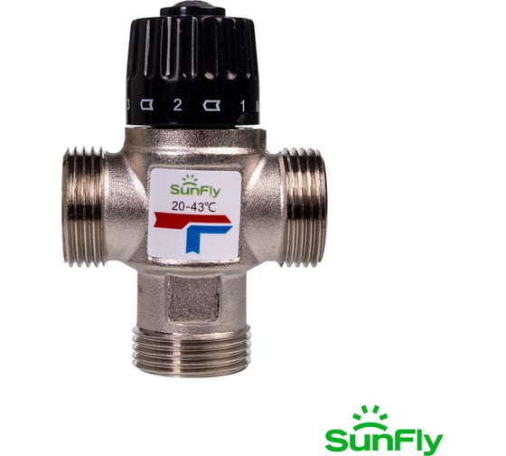Термостатический смесительный клапан SUNFLY 1 НР, 20-43С, Kv 1,6 (10781X-1) SF0343167