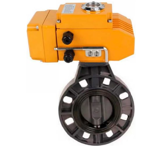 Затвор DN.ru НПВХ-НПВХ-E-2W-Fb-ISO Дн150 Ру10, электропривод QT-005 24В (4-20мА) D050-84038 1