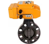 Затвор DN.ru НПВХ-НПВХ-E-2W-Fb-ISO Дн200 Ру10, электропривод QT-030 220В (0-10В) D050-84045