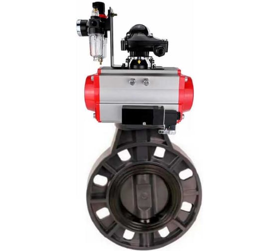 Затвор DN.ru НПВХ-НПВХ-E-2W-Fb-ISO Дн65 Ру10 пневмопривод, пневмораспределитель, БКВ, БПВ D050-83240 1