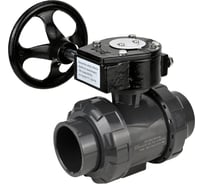 Кран шаровой НПВХ-НПВХ-E-FP-GRM-ISO Ду65 Ру10 DN.ru с редуктором RDN-3 D160-65168