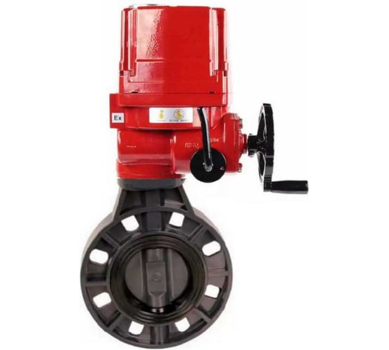 Затвор DN.ru НПВХ-НПВХ-E-2W-Fb-ISO Дн80 Ру10, электропривод взрывозащищенный EX-010 220В D050-83986 1