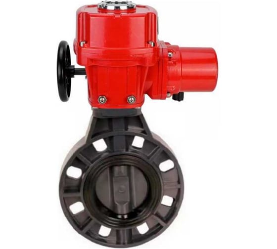 Затвор DN.ru НПВХ-НПВХ-E-2W-Fb-ISO Дн80 Ру10, электропривод взрывозащищенный 220В D050-84005 1