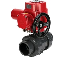 Кран шаровой НПВХ-НПВХ-E-FP-GRM-ISO Ду80 Ру10 DN.ru с электроприводом QT-W (M) EX-005 220В D160-66390
