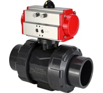 Кран шаровой НПВХ-НПВХ-E-FP-GRM-ISO Ду32 Ру10 DN.ru с пневмоприводом D160-65143