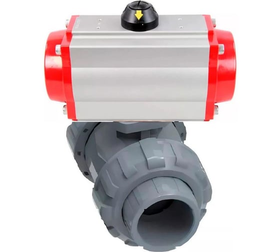 Кран DN.ru НПВХ-НПВХ-E-FP-GRM-ISO Дн15 Ру10 клеевой пневмопривод D160-65149 1
