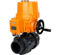 Кран шаровой НПВХ-НПВХ-E-FP-GRM-ISO Ду100 Ру10 DN.ru с электроприводом EX-010 220В D160-66277